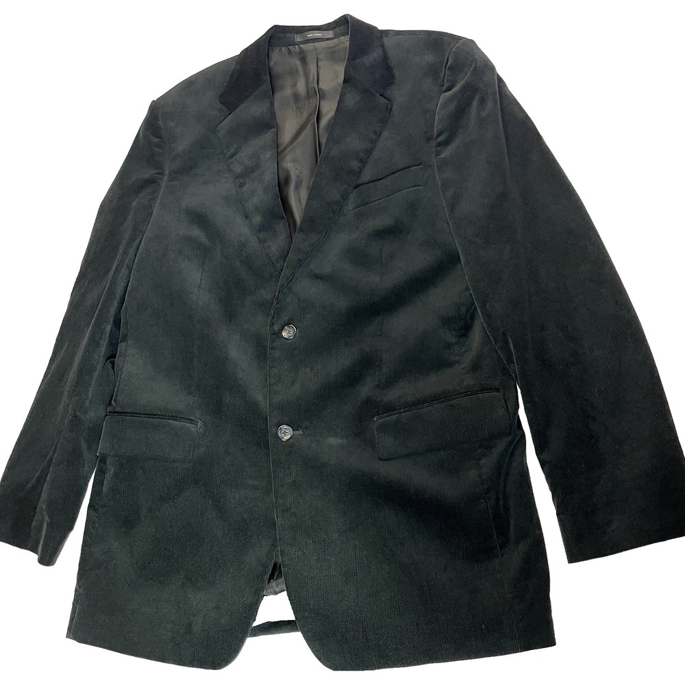 Express Black Corduroy Two Button Sport Coat Mens 44L Wedding Prom Business